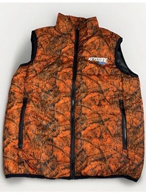 Keystone Light Realtree APX Camo Vest Mens XXL Blaze Orange Hunting Puffer